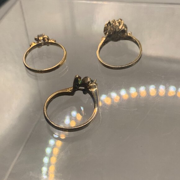 3ct Vintage Electro Plated Cubic Zirconia Women Size 7 Rings - Picture 3 of 3